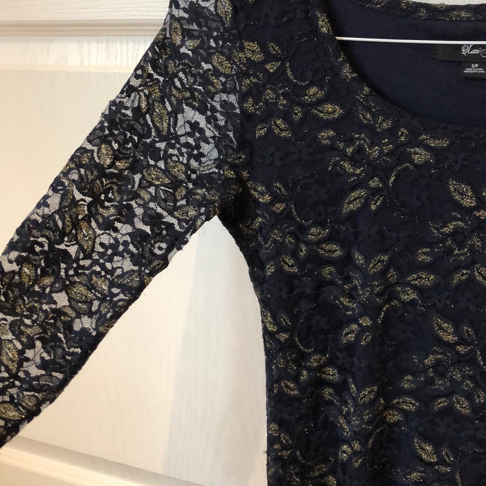 Forever 21 Blue Gold Lace Dress - Picture 2 of 8